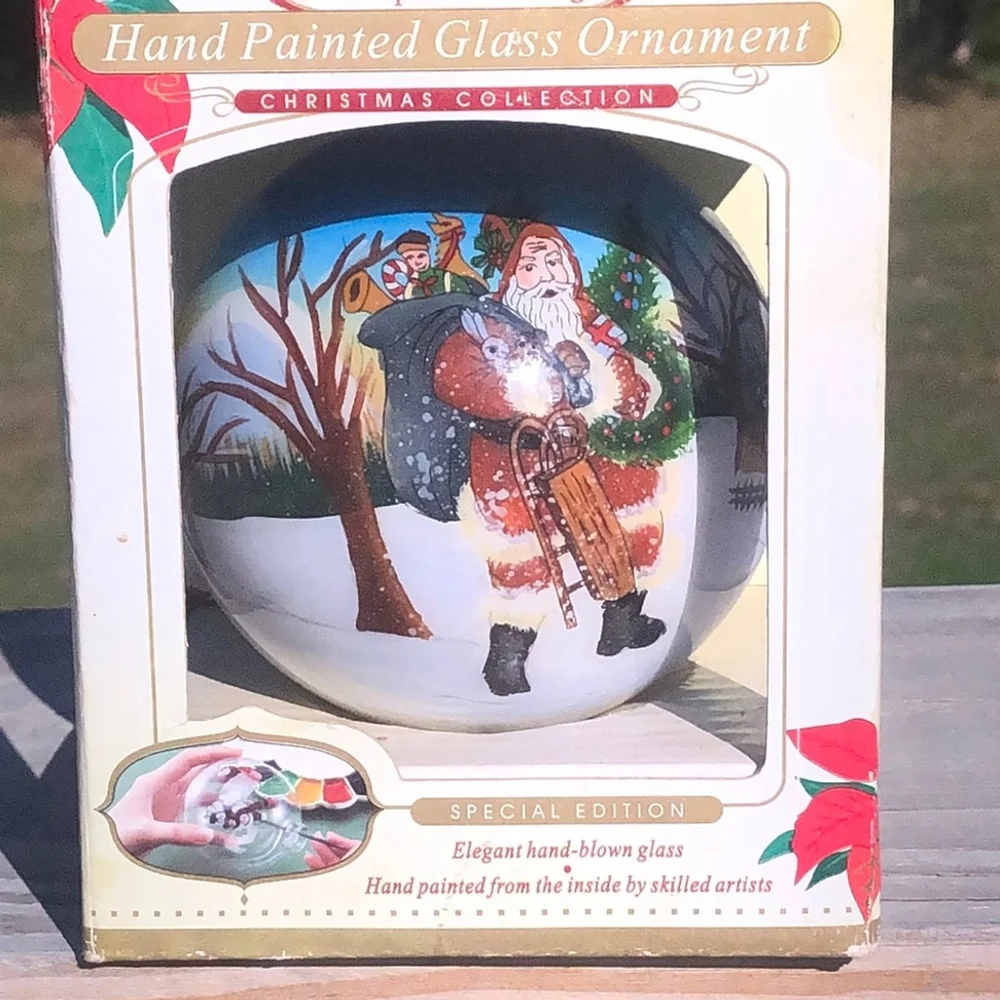 Antique Heritage Hand Painted Glass Ornament Special Edition Christmas Holiday